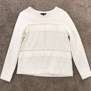 BR White pullover with ruffle